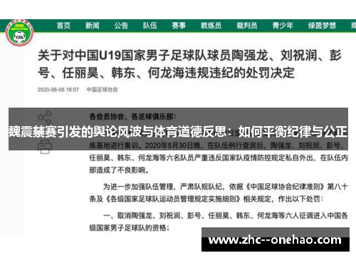 魏震禁赛引发的舆论风波与体育道德反思:如何平衡纪律与公正 魏震禁赛引发的舆论风波与体育道德反思:如何平衡纪律与公正